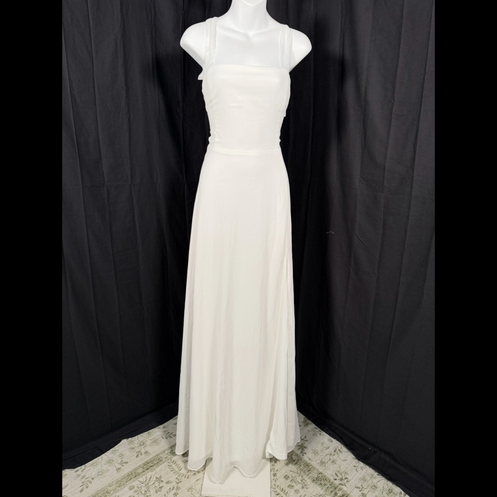 Lulu's Radiant Romance White Tie-Strap Maxi Dress Size XL